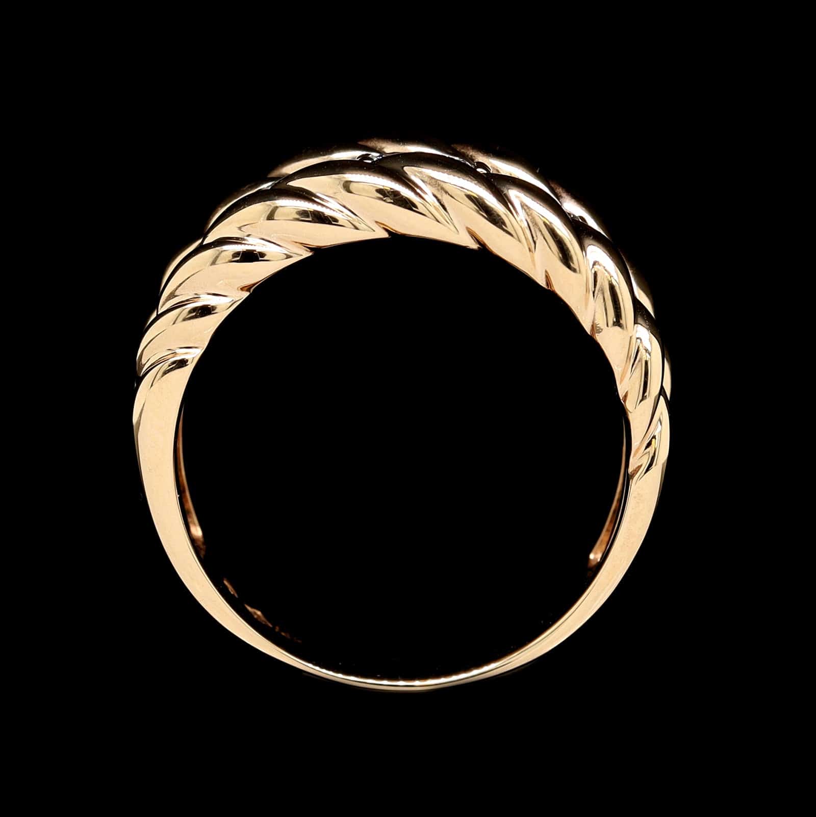 14K Two-tone Gold Estate Diamond Rope Twist Ring