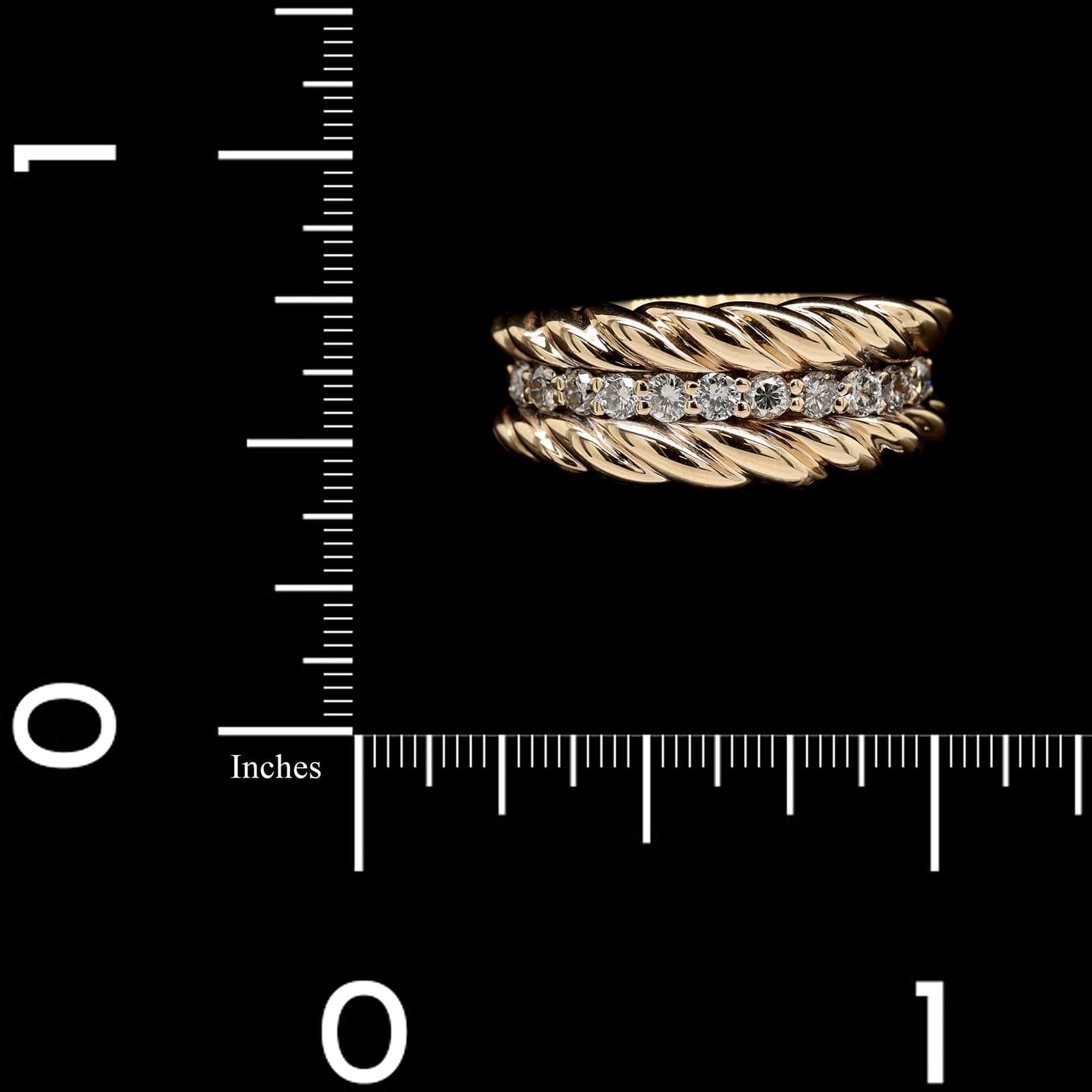 14K Two-tone Gold Estate Diamond Rope Twist Ring