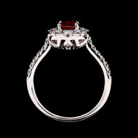 18K White Gold Estate Ruby and Diamond Ring