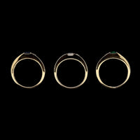18K Yellow Gold Estate Emerald, Sapphire and Diamond Stack Rings