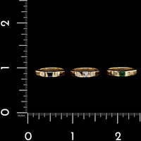 18K Yellow Gold Estate Emerald, Sapphire and Diamond Stack Rings