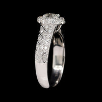 14K White Gold Estate Diamond Halo Engagement Ring