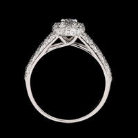 14K White Gold Estate Diamond Halo Engagement Ring