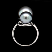 14K White Gold Estate Cultured Tahitian Pearl Ring