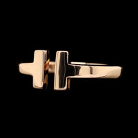 Tiffany & Co. 18K Rose Gold Estate T Square Ring