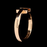Tiffany & Co. 18K Rose Gold Estate T Square Ring