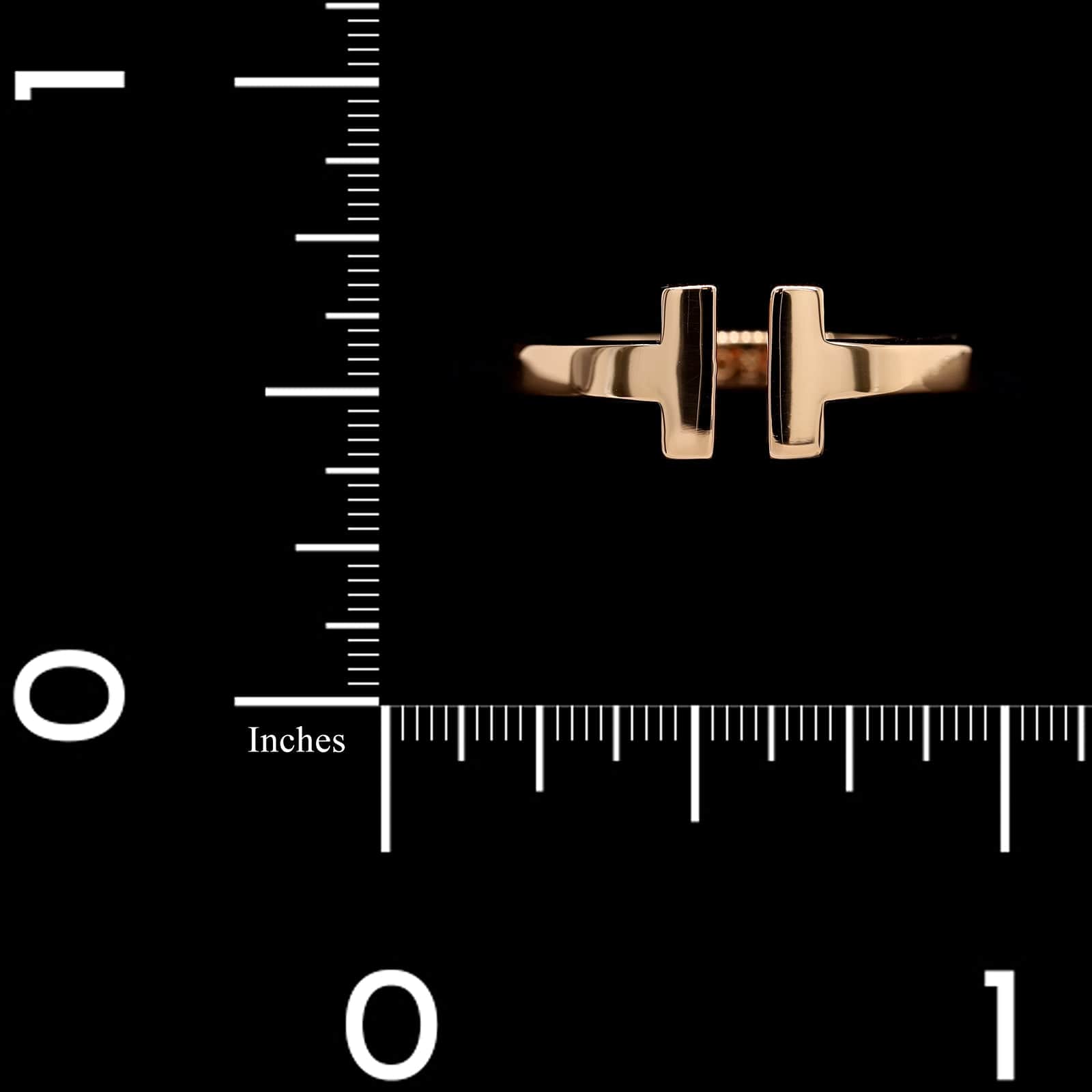 Tiffany & Co. 18K Rose Gold Estate T Square Ring