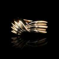 14K Yellow Gold Estate Ribbed Dome Ring