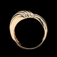 14K Yellow Gold Estate Ribbed Dome Ring
