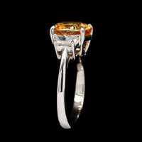 Platinum Estate Yellow Sapphire and Diamond Ring