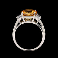 Platinum Estate Yellow Sapphire and Diamond Ring