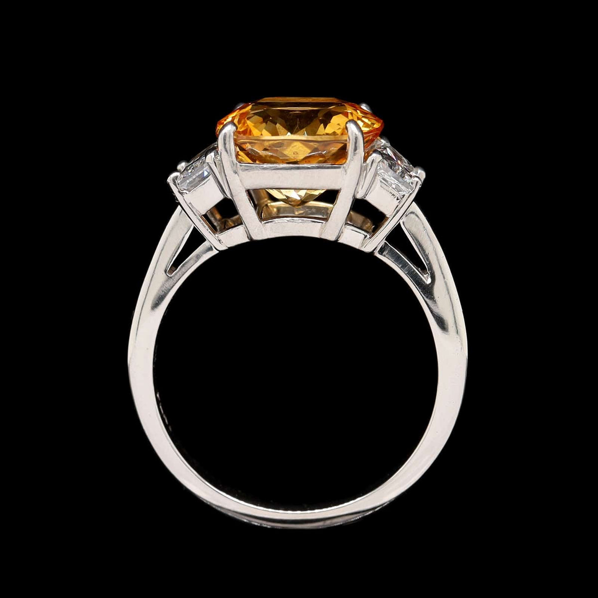 Platinum Estate Yellow Sapphire and Diamond Ring