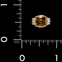 Platinum Estate Yellow Sapphire and Diamond Ring