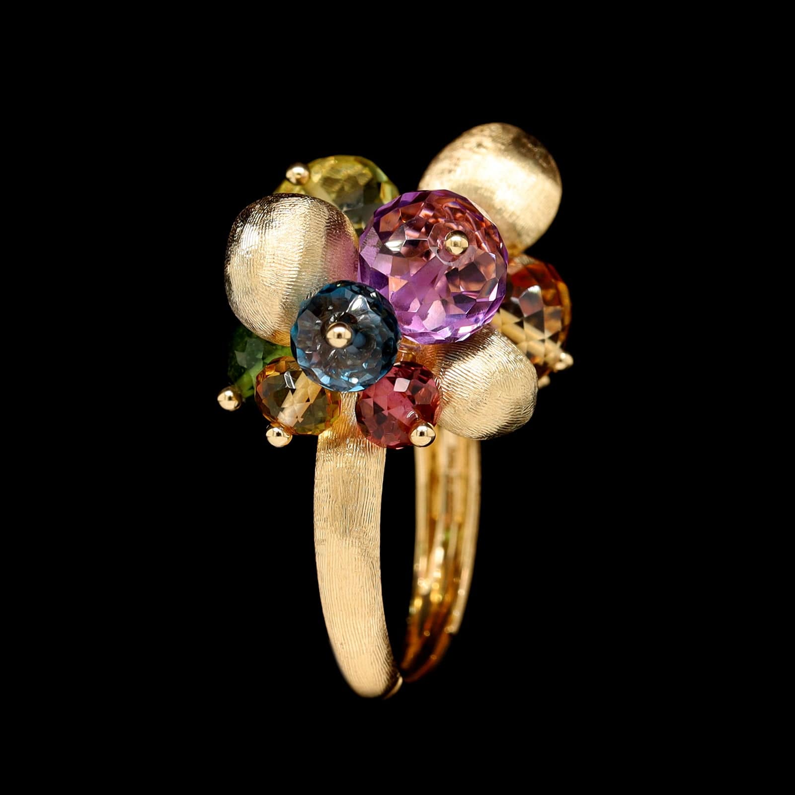 Marco Bicego 18K Yellow Gold Estate Africa Mixed Gemstone Ring
