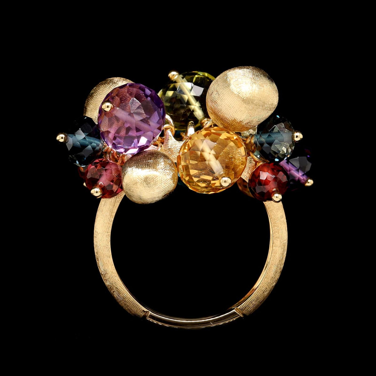 Marco Bicego 18K Yellow Gold Estate Africa Mixed Gemstone Ring