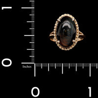 14K Yellow Gold Estate Tigers Eye Ring