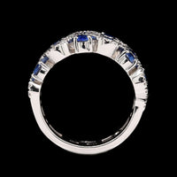 18K White Gold Estate Sapphire and Diamond Ring