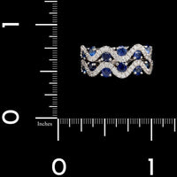 18K White Gold Estate Sapphire and Diamond Ring