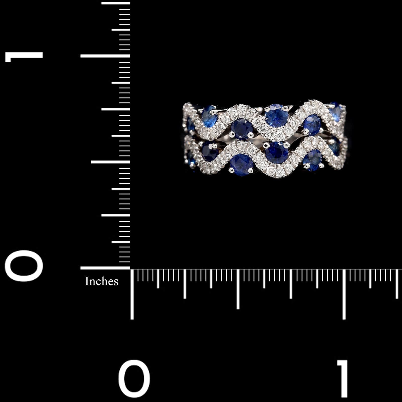 18K White Gold Estate Sapphire and Diamond Ring