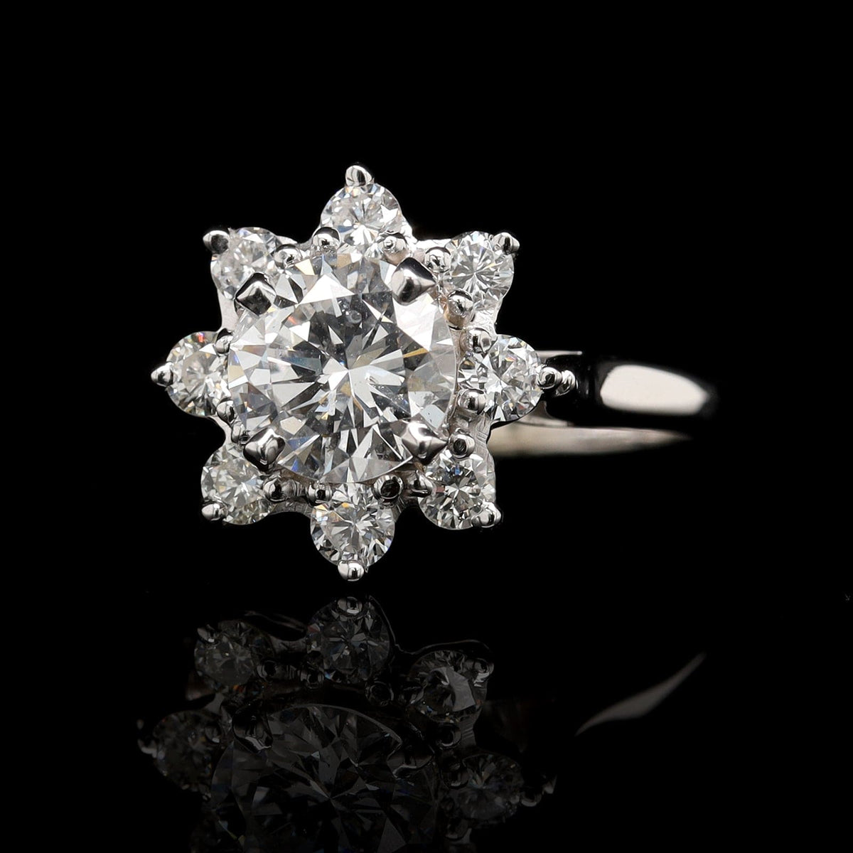 14K White Gold Estate Diamond Ring