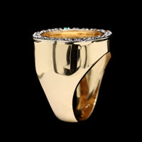 14K Yellow Gold Estate Indian Head Liberty Coin and Diamond Ring
