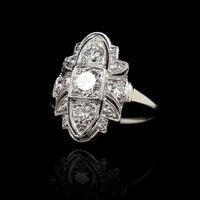 Vintage 18K White Gold Estate Diamond Ring
