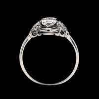 Vintage 18K White Gold Estate Diamond Ring