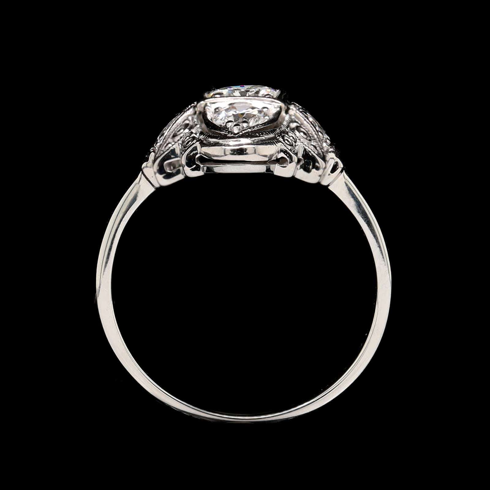 Vintage 18K White Gold Estate Diamond Ring