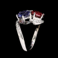 18K White Gold Estate Gemset and Diamond Ring