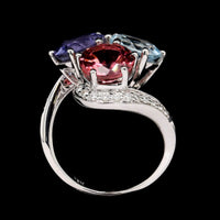 18K White Gold Estate Gemset and Diamond Ring