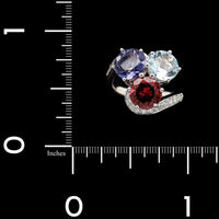 18K White Gold Estate Gemset and Diamond Ring