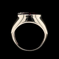 14K White Gold Estate Garnet and Diamond Ring