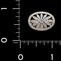 14K White Gold Estate Diamond Flower Milgrain Ring
