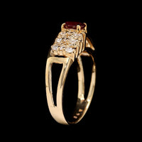 14K Yellow Gold Estate Ruby and Diamond Ring