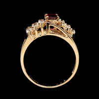 14K Yellow Gold Estate Ruby and Diamond Ring