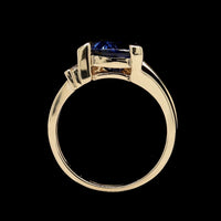 14K Yellow Gold Estate Tanzanite and Diamond Ring