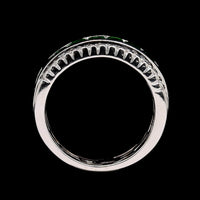 18K White Gold Estate Tsavorite and Diamond Ring