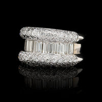 Leo Pizzo 18K White Gold Estate Diamond Ring