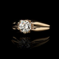 Vintage 14K Yellow Gold Estate Diamond Belcher Set Ring
