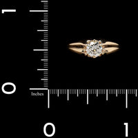 Vintage 14K Yellow Gold Estate Diamond Belcher Set Ring