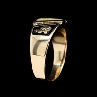14K Yellow Gold Estate Quartz Diamond Nugget Ring