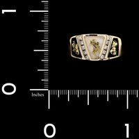 14K Yellow Gold Estate Quartz Diamond Nugget Ring