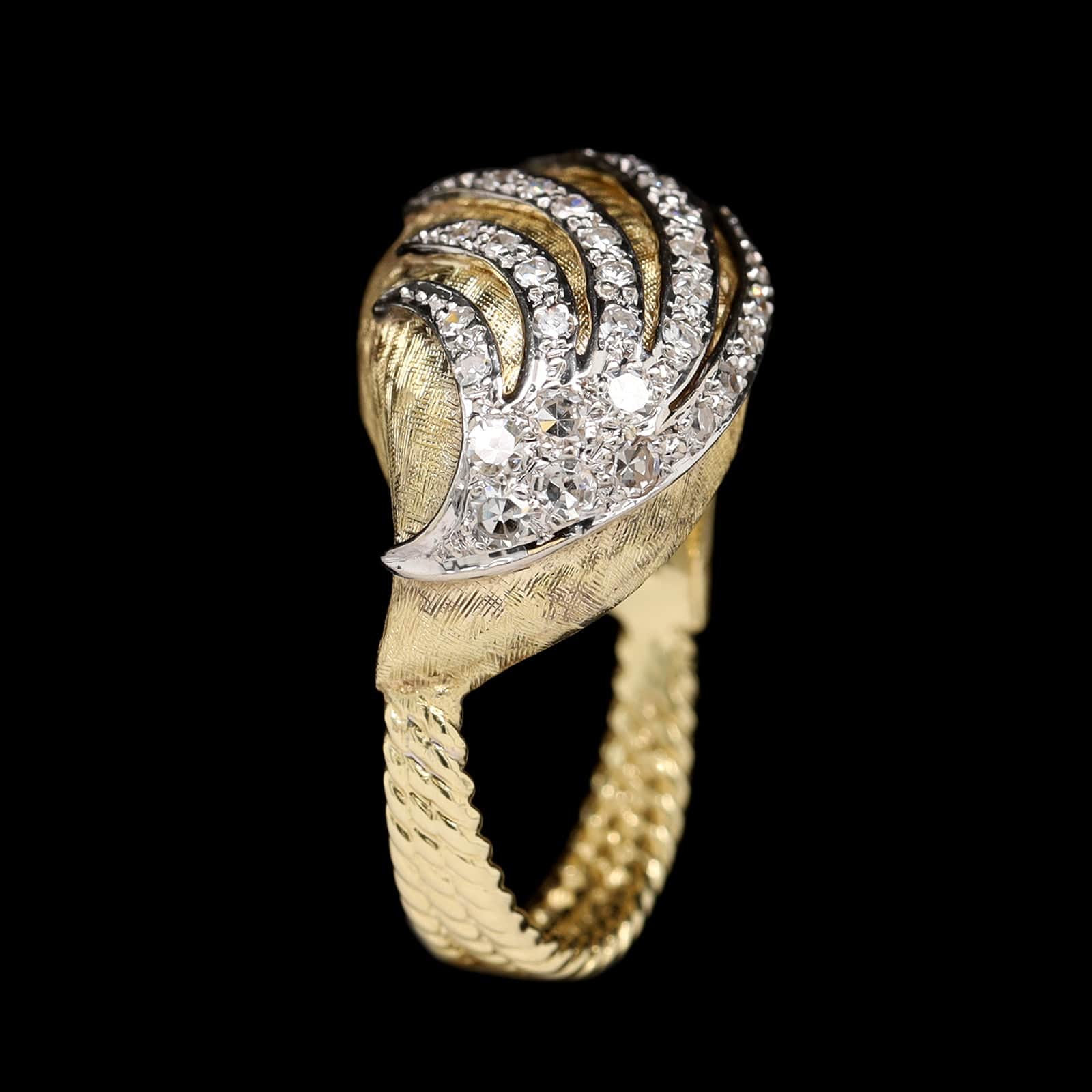 18K Two-tone Gold Estate Diamond Ring