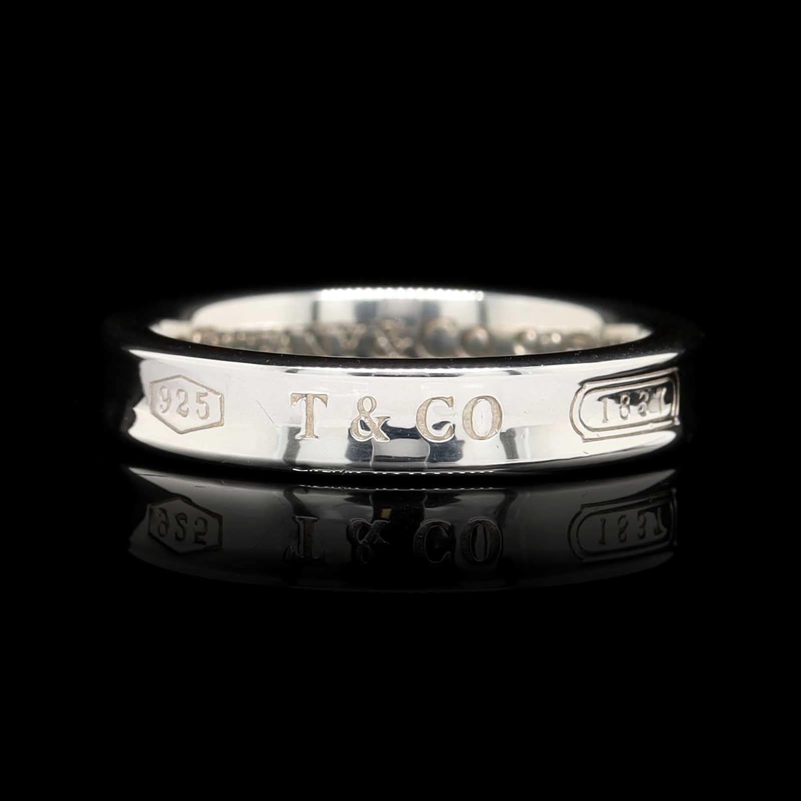 Tiffany & Co. Sterling Silver Estate 1834 Narrow Band