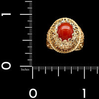 14K Yellow Gold Estate Carnelian Ring