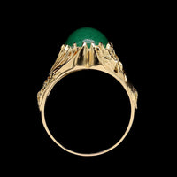 14K Yellow Gold Estate Aventurine Ring
