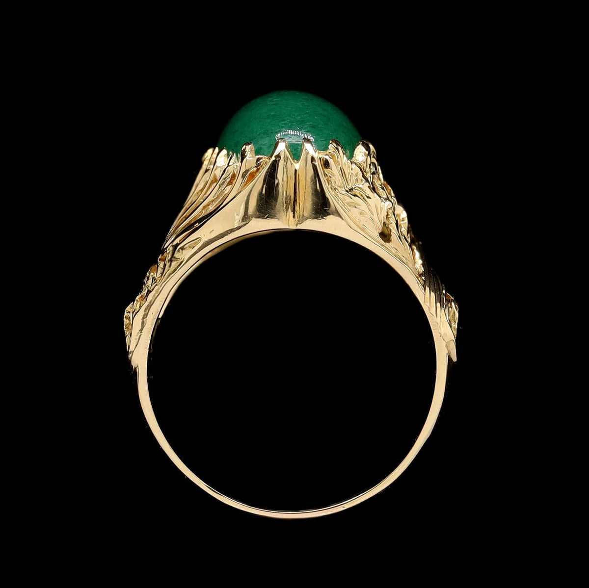 14K Yellow Gold Estate Aventurine Ring