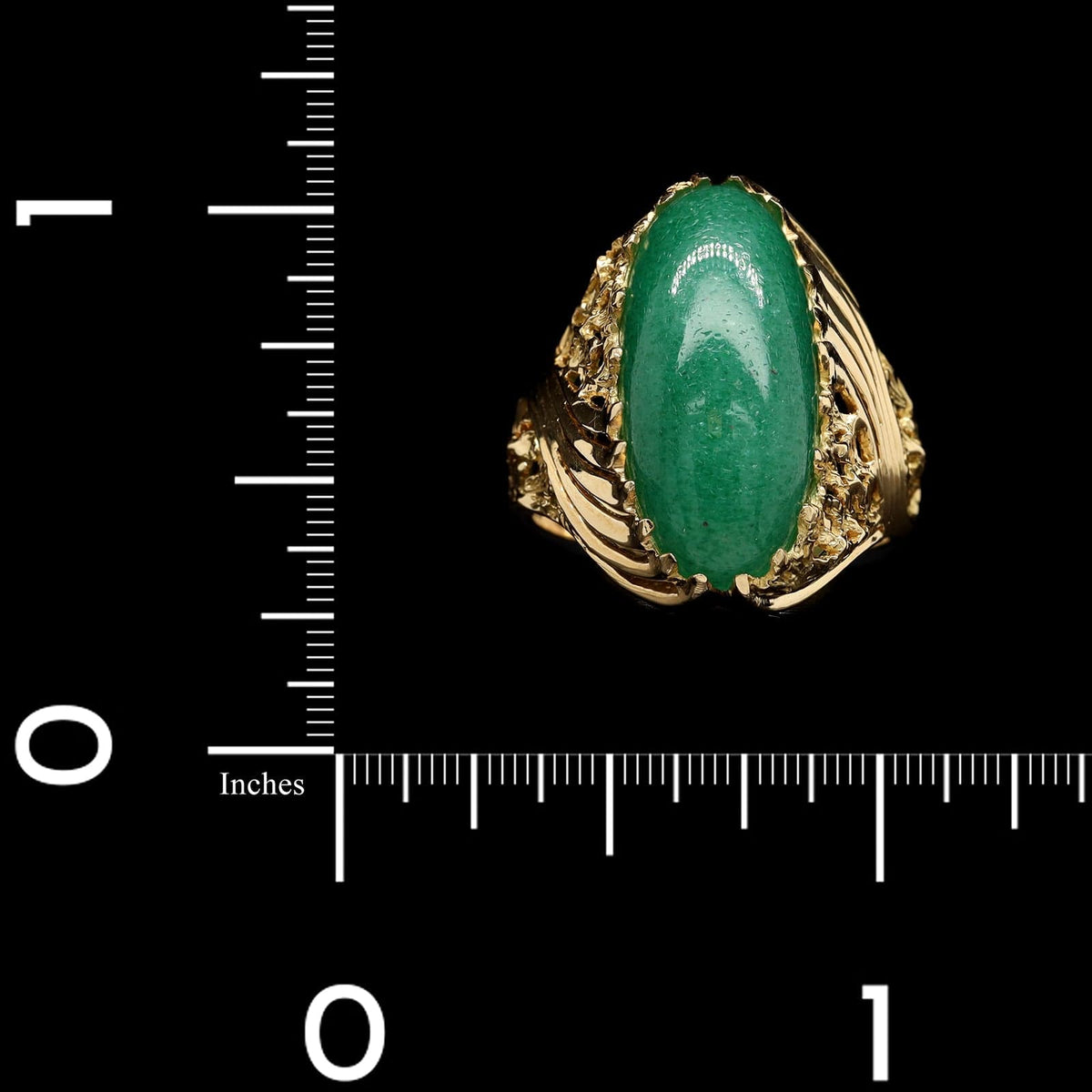 14K Yellow Gold Estate Aventurine Ring