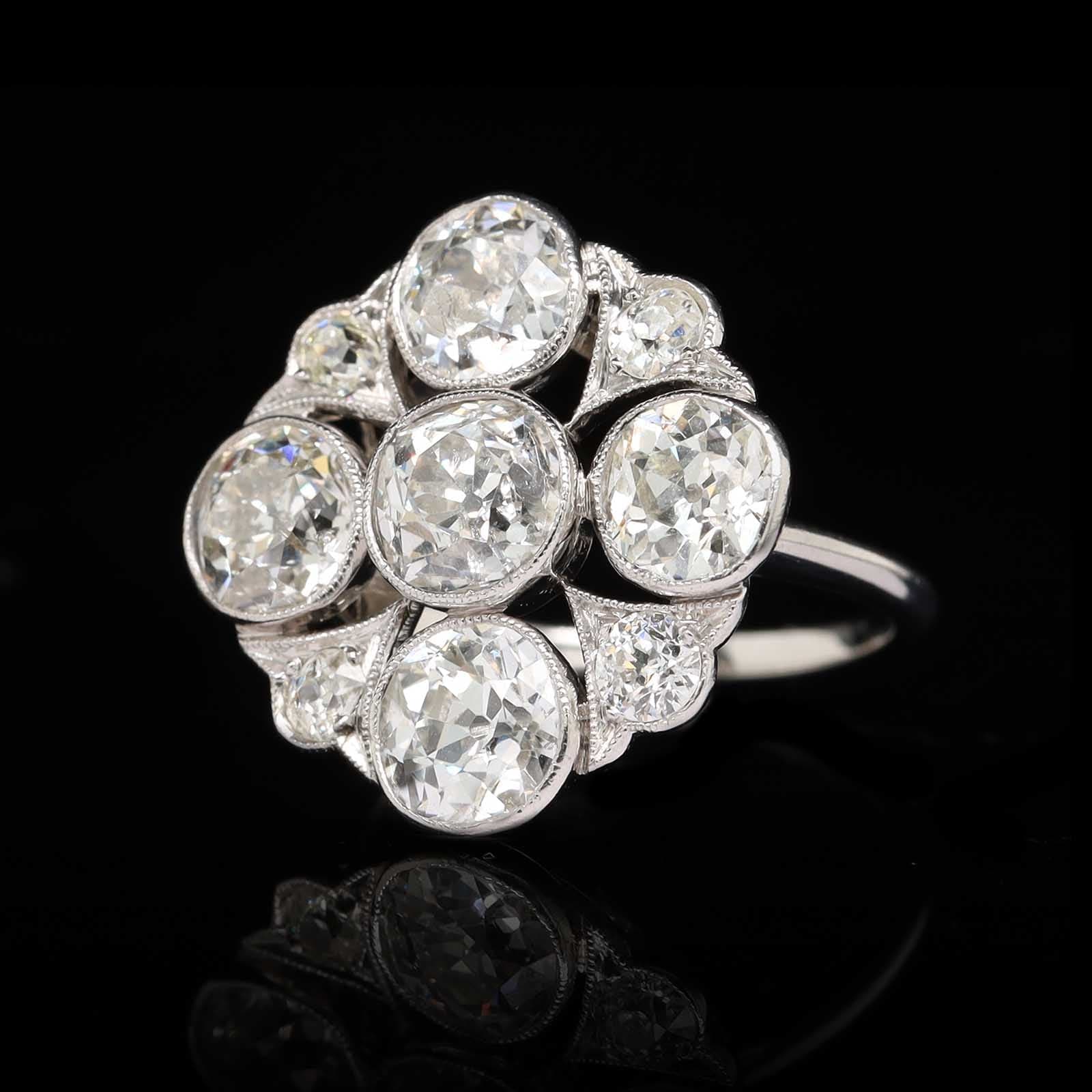 Art Deco Platinum Estate Diamond Ring