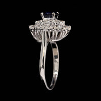 18K White Gold Estate Sapphire and Diamond Ring